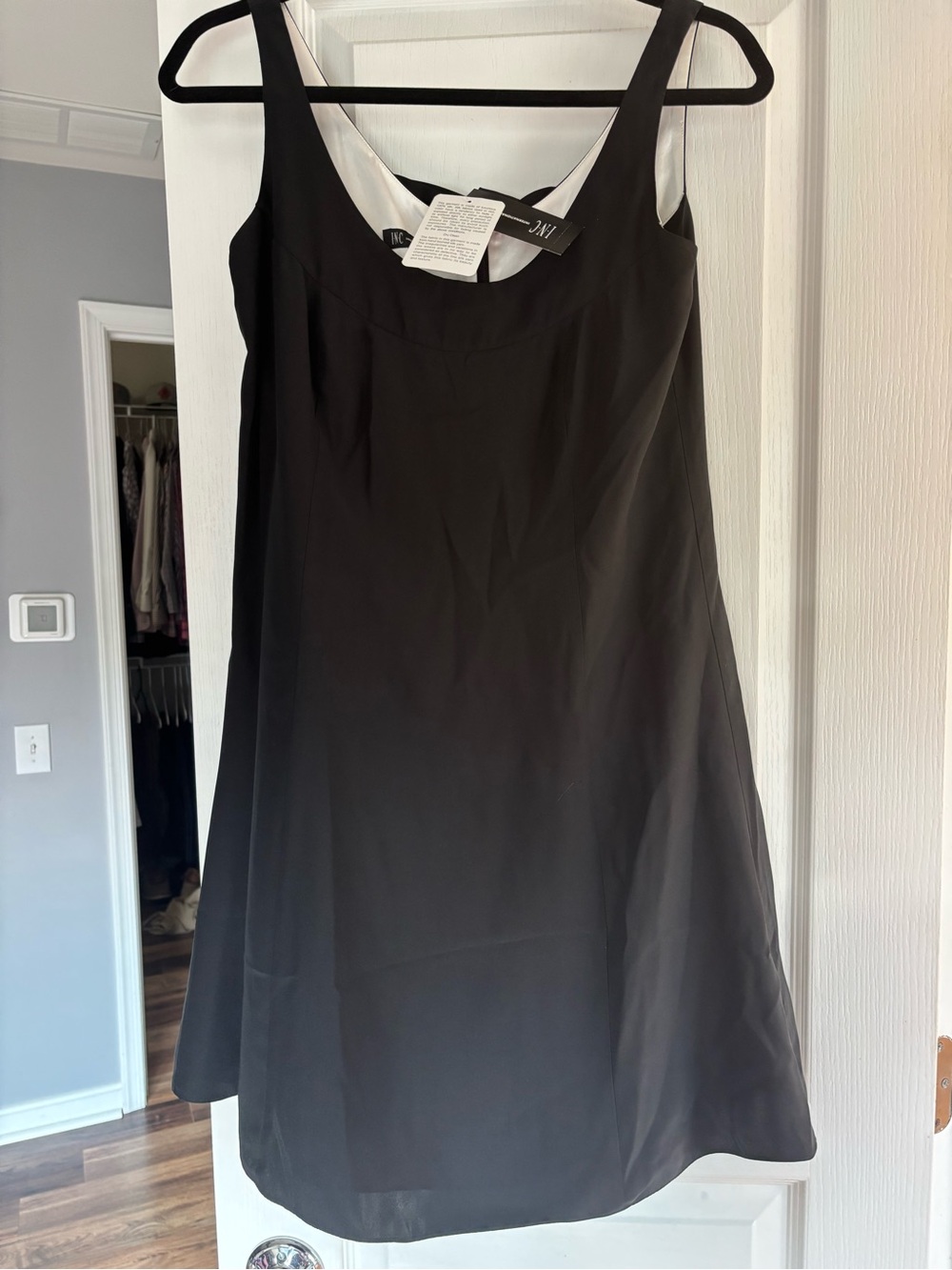 INC International Concepts Black Sleeveless A-Line Mini Dress